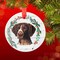E & S Imports 3.5 Inch Ceramic German Shorthair Pointer Ornament Christmas Tree Ornament , Christmas Decor Dog Puppy Ribbon Cherish Pet